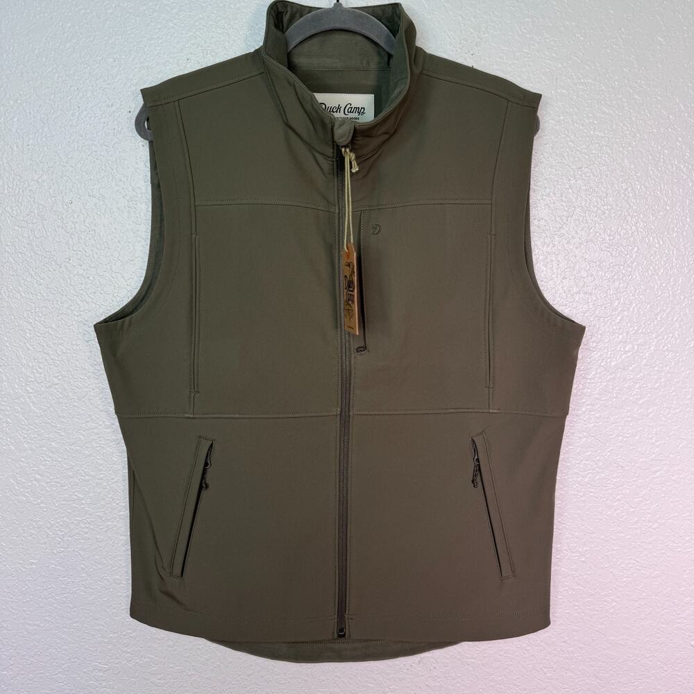 Duck Camp Vest Mens Medium Ms Contact Softshell Moss Green Outdoor Hunting NEW